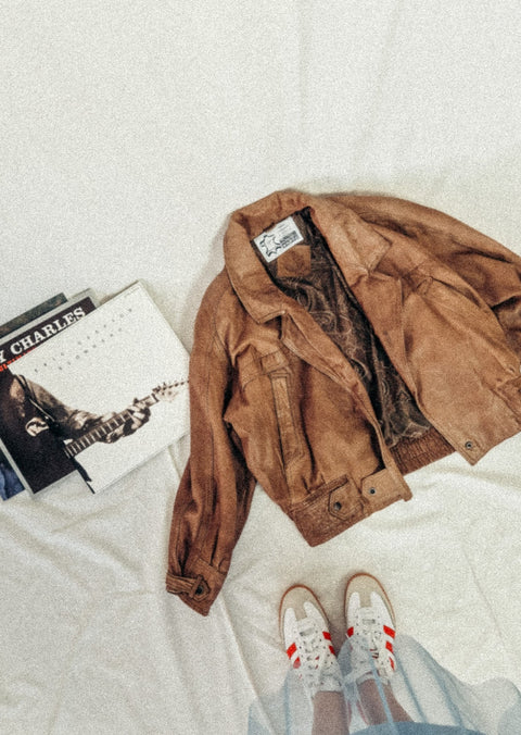 vintage leather jacket nutmeg