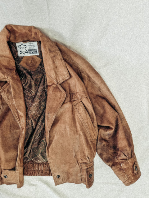 vintage leather jacket nutmeg