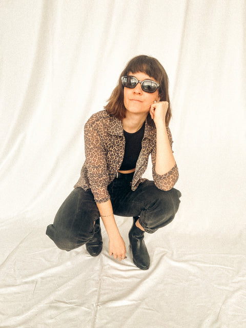 vintage 90s leo mesh top