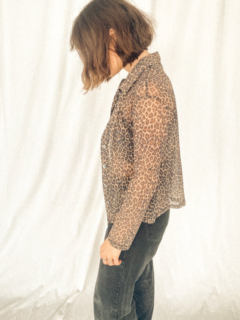 vintage 90s leo mesh top