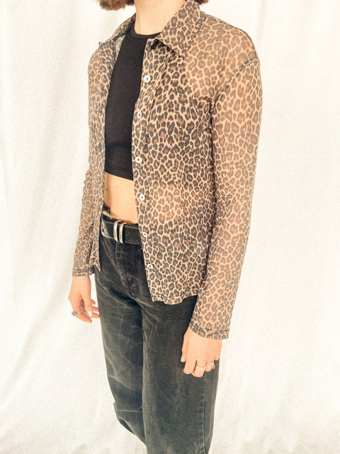 vintage 90s leo mesh top