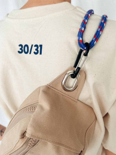 upcycled hip bag beige
