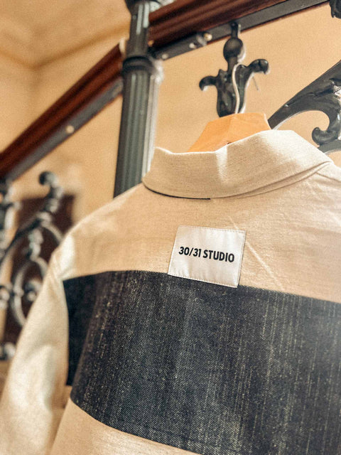 handmade shirt jacket cream/black
