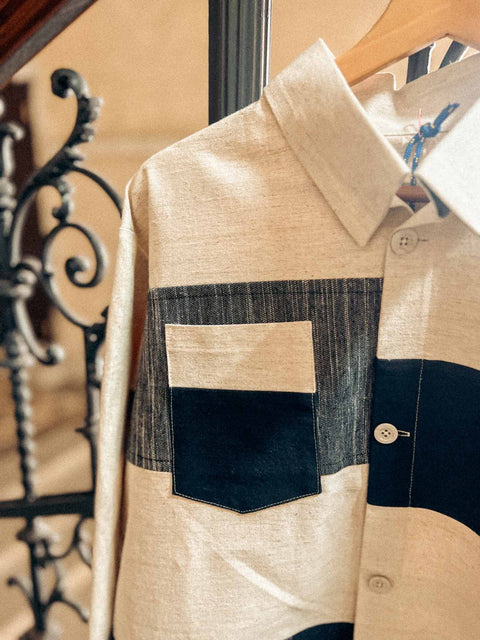 handmade shirt jacket cream/black