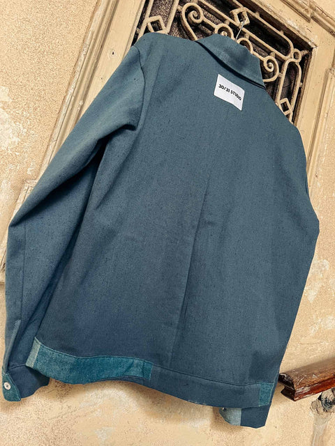 handmade shirt jacket azure blue no. 2