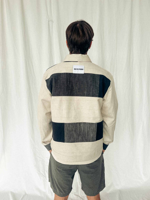 handmade shirt jacket cream/black