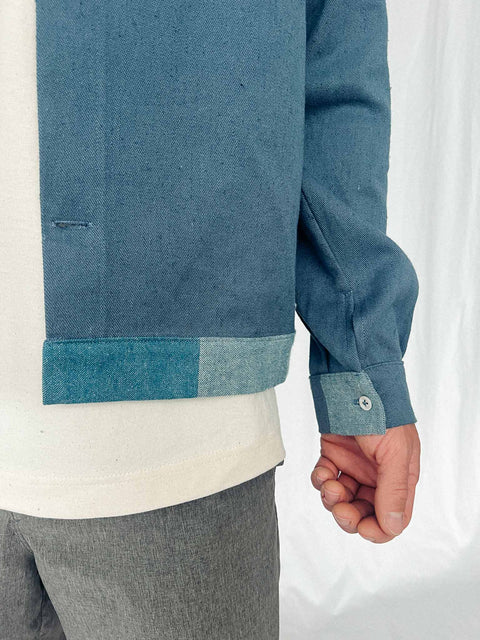 handmade shirt jacket azure blue no. 2