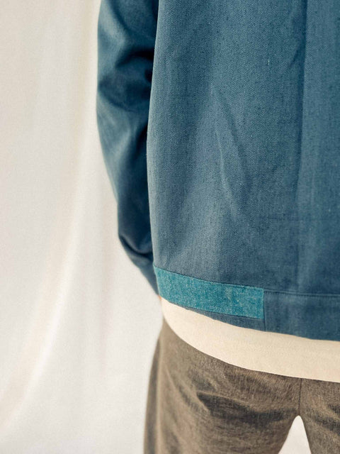 handmade shirt jacket azure blue no. 1