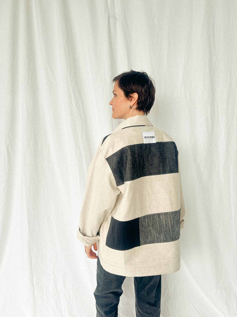 handmade shirt jacket cream/black