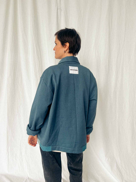handmade shirt jacket azure blue no. 2
