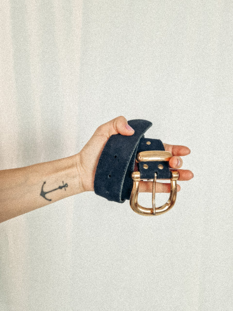 vintage suede leather belt