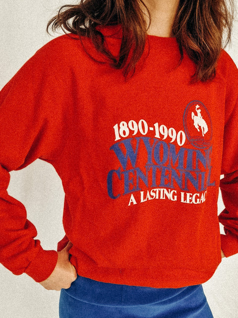 vintage sporty sweater red