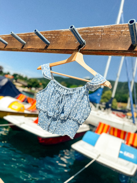 vintage crop top flowers