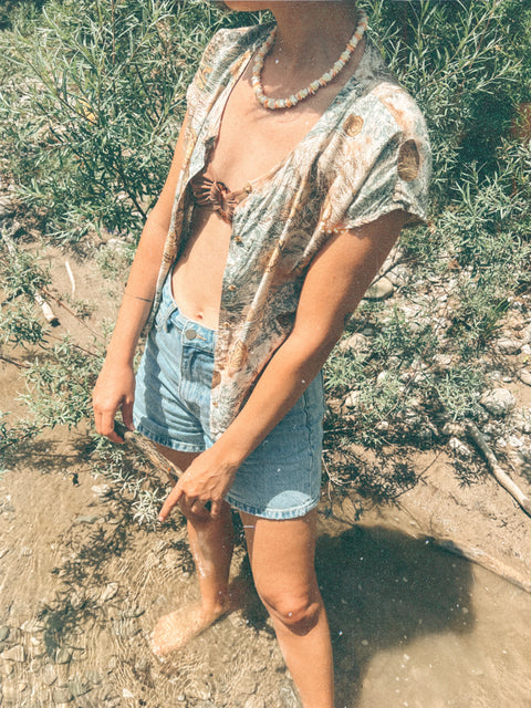 vintage blouse Seashell