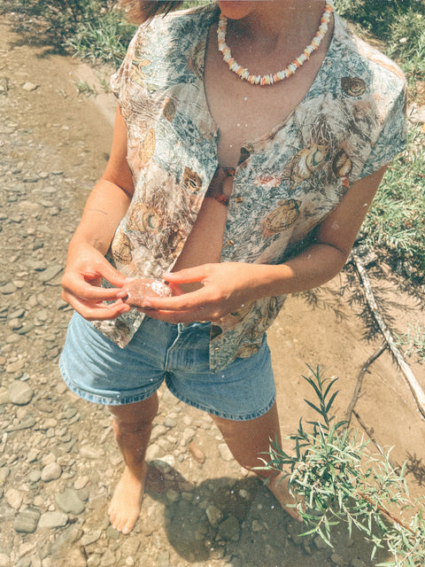 vintage blouse Seashell