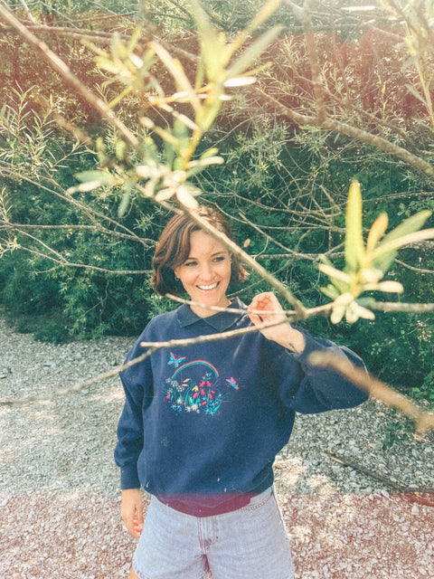 vintage sweater rainbow