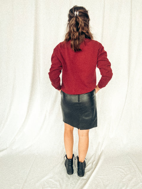 vintage leather skirt classic