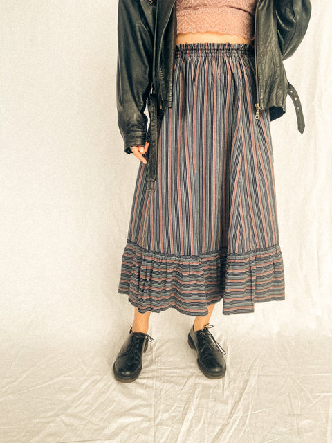 vintage striped maxi skirt