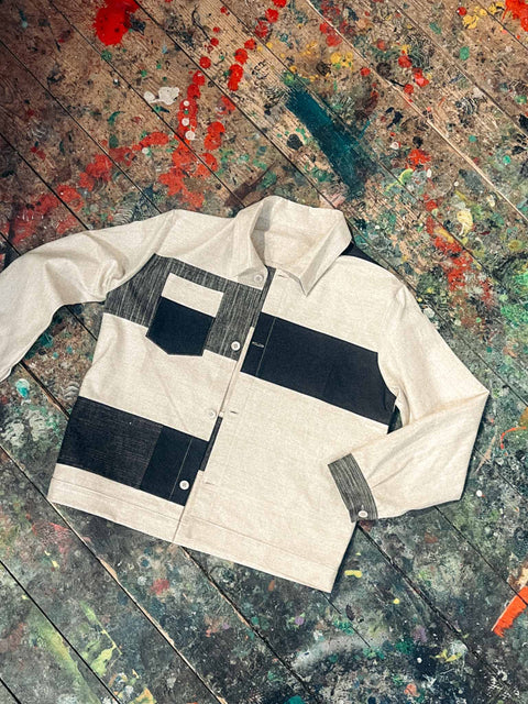 handmade shirt jacket cream/black