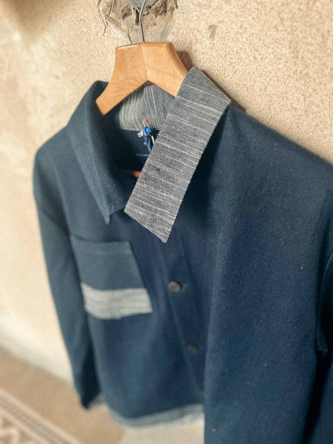handmade shirt jacket navy blue no. 1