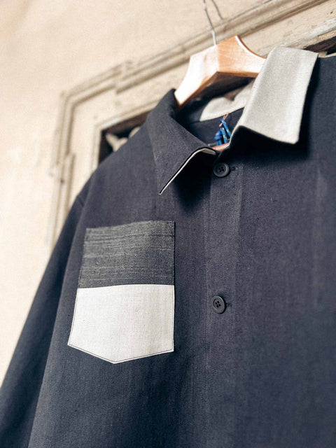 handmade shirt jacket black