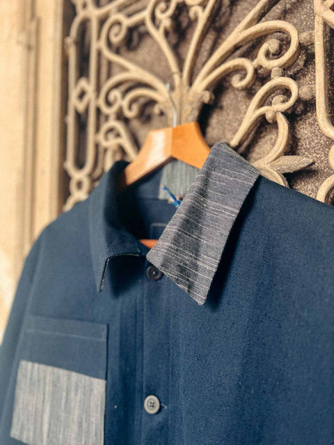 handmade shirt jacket navy blue no. 2