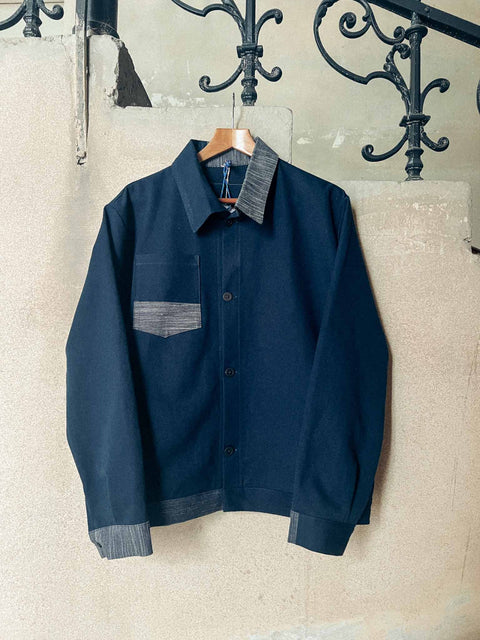 handmade shirt jacket navy blue no. 1