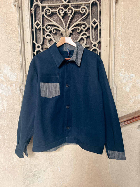 handmade shirt jacket navy blue no. 2