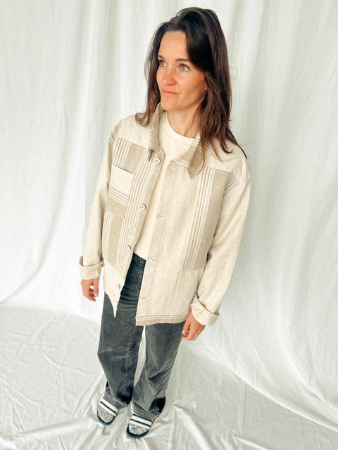 handmade shirt jacket cream/beige