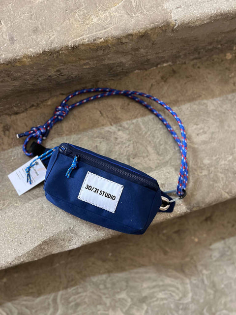 upcycled hip bag navy blue