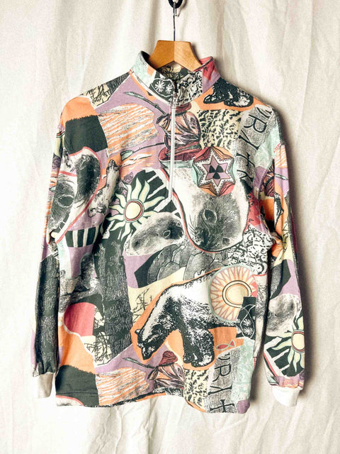 vintage long-sleeve crazy pattern