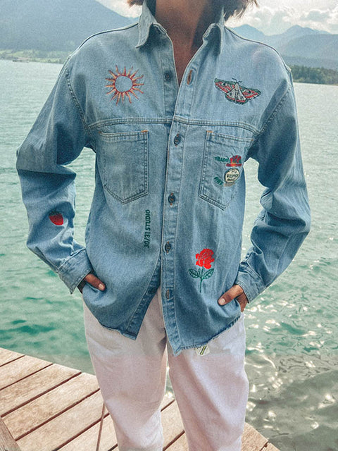 vintage denim shirt reworked prairie