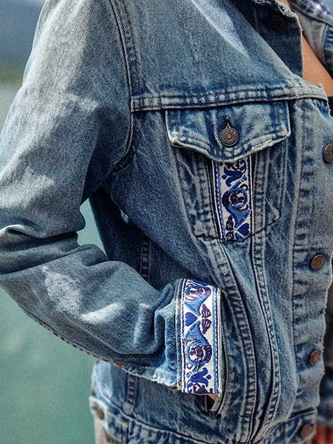 vintage Levis denim jacket reworked for "child destiny foundation"