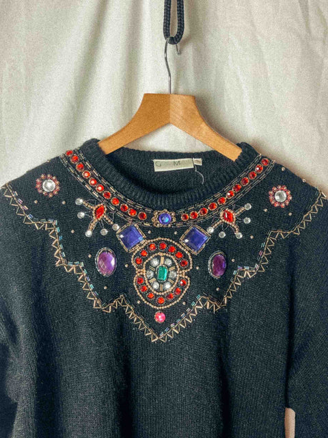 vintage embellished pullover festive