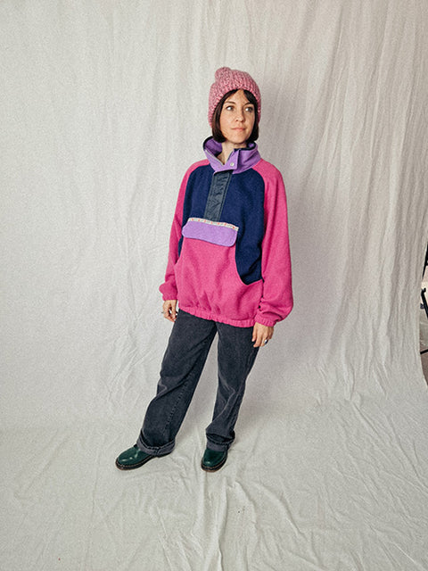 vintage fleece sweater pomodoro quadrato