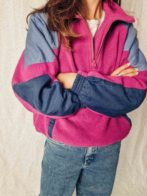 vintage fleece sweater plum