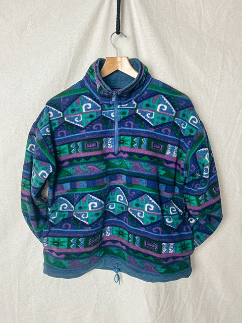 vintage fleece sweater moss