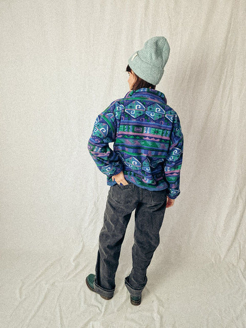 vintage fleece sweater moss