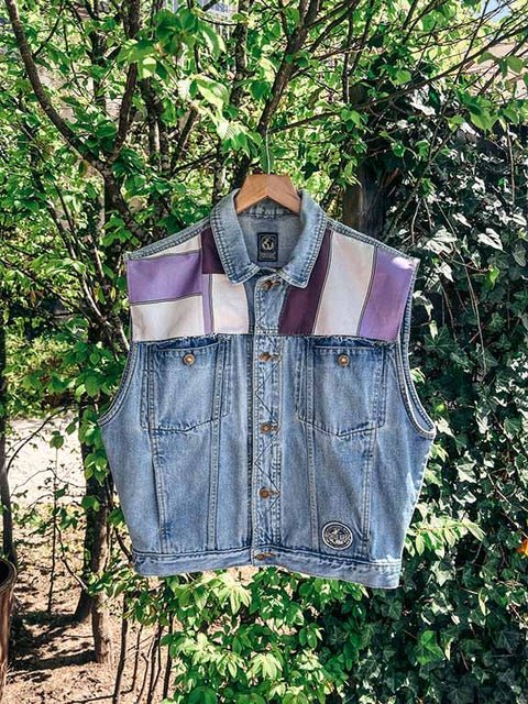 vintage denim vest reworked  Iris