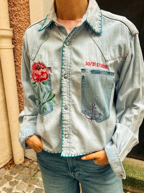 vintage denim shirt reworked no one is you