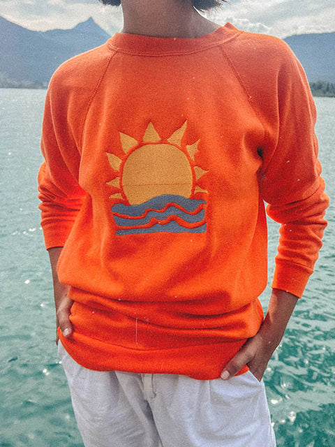 vintage sweater reworked sunset