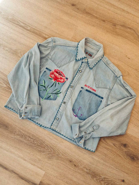 vintage denim shirt reworked no one is you
