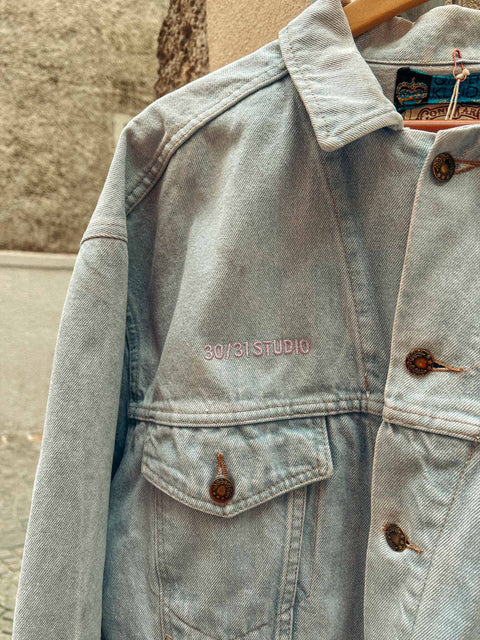 vintage denim jacket pastel dream