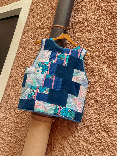 handmade vest flower power