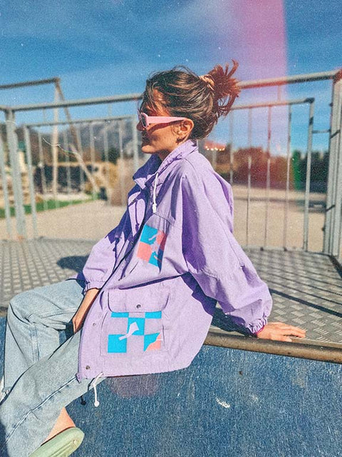 vintage rubix lavender windbreaker reworked