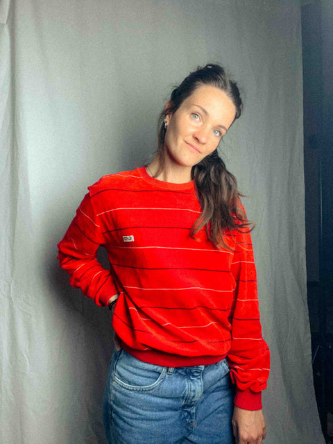 vintage red sweater striped