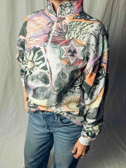 vintage long-sleeve crazy pattern