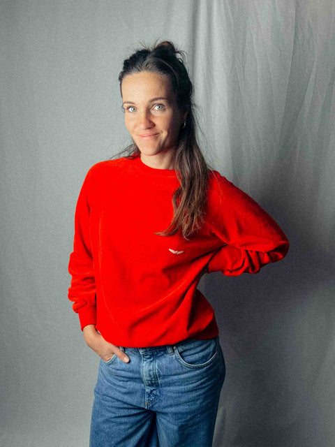 vintage red sweater carrera