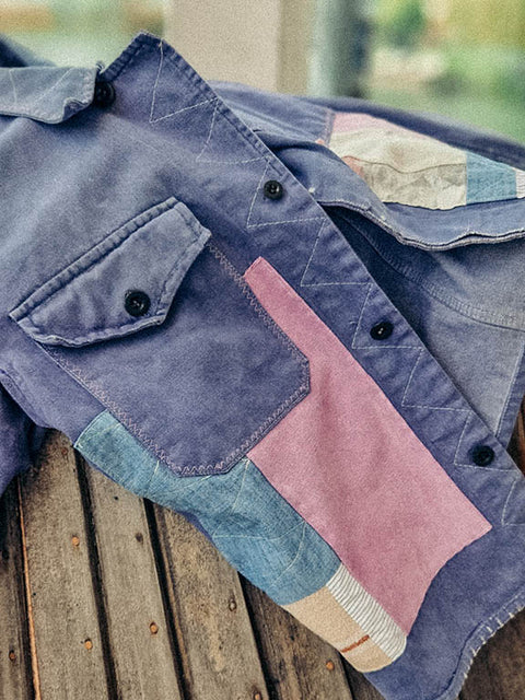 vintage workwear jacket reworked patchwork